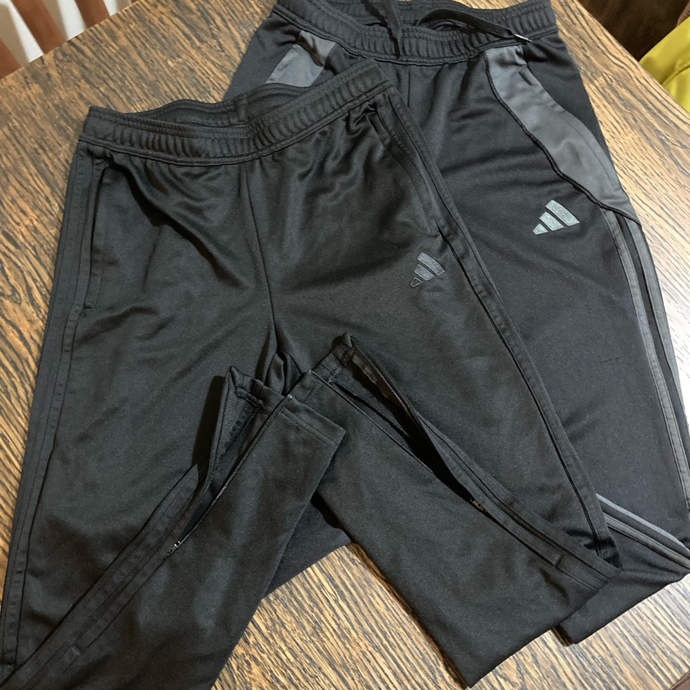 2-Pair Set adidas tiro black soccer pants - Men size small